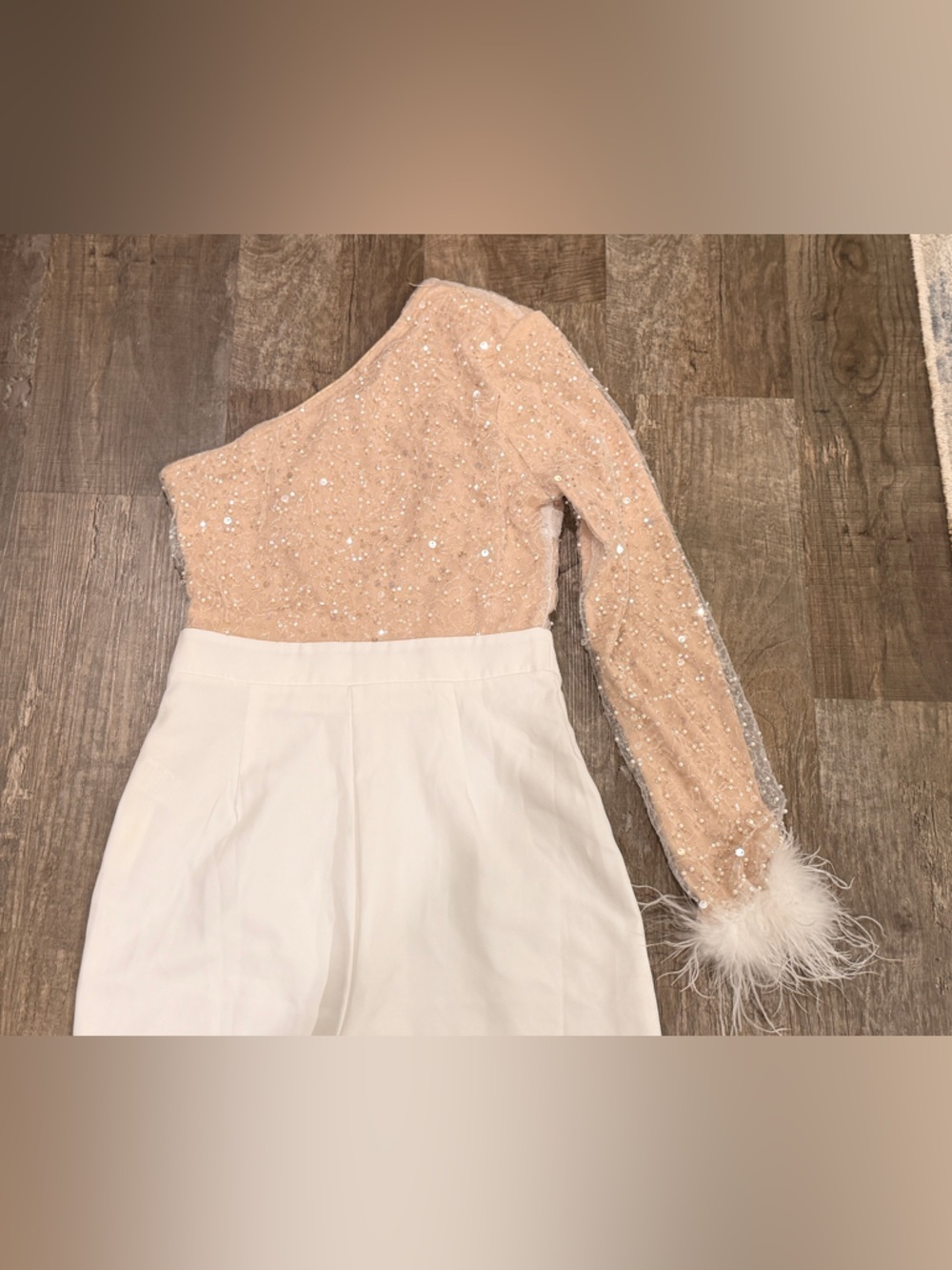 Final price Jumpsuit With Sequined Top and White Bottoms - Picture 2 of 5